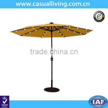 9feet Outdoor Solar Powered 24 LED Lighted Outdoor Patio Umbrella with Crank