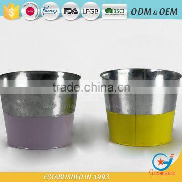 Galvanized Metal Decorative Planters Outdoor Decorative Beautiful Plant Pots