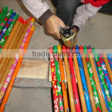 Plastic cap PVC coated wooden broom handle