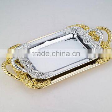 Gold Stainless Steel Decorative Tray for Wedding
