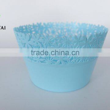 2016 New Style Plastic pp Circular Fruit Basket With Sunflower