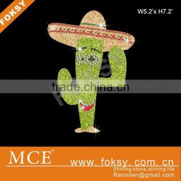 Custom cactus rhinestone glitter designs