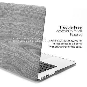 Gray Wood Grain Pattern Laptop PC Case for MacBook Full Protective Case for MacBook Air/Pro 11