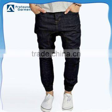 Custom fashion latest design fit denim jogger balloon pants for men