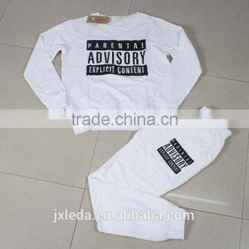 Fashion Women Sport Tracksuits Custom Print Cotton Jogger Sets Sweatshirt+pants 2pcs Running photo-4