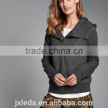 OEM 2016 High Quality in Printinm Wholesale Hemp Gray Full Zipper Fleece Jacket photo-5