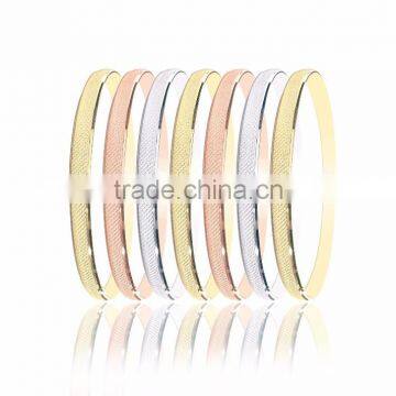 Three Tone Plated Shimmer 5MM Semanario 7 Piece Bangle