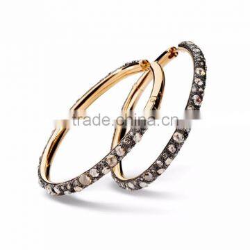 Gold Plated Zirconia Hoop Earrings