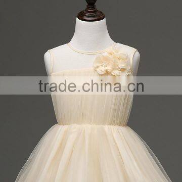 MGOO Hot Sale Cheap Champage Floral Girl Dress New Design Long Frock Children Fairy Dress 2016 MGT020 photo-6