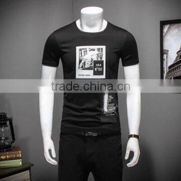 Summer Wear Printing Cultivate One's Morality Short Sleeve T-shirt Collar Men photo-2