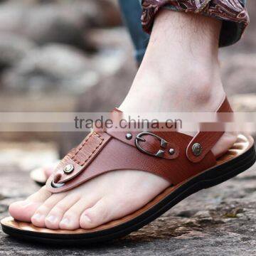 Zm35292a Summer Men Shoe Wholesale Men pu Leather Flip Flop Sandal photo-3