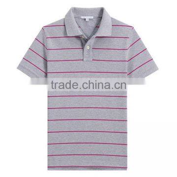 180gsm 65 Polyester 35 Cotton Wholesale Mens Custom Striped Polo Shirt photo-2