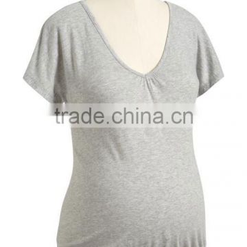 Deep V-Neck Tees Maternity Dress