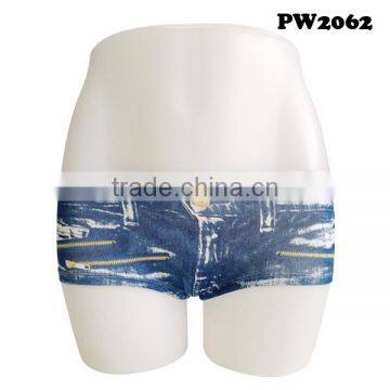 girls boyshort with imitation jeans printing