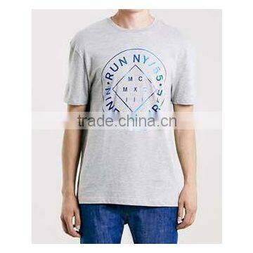 Blue Slim Foil Print T-Shirt