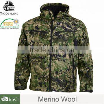 Merino wool military hunting clothing camo jacket men