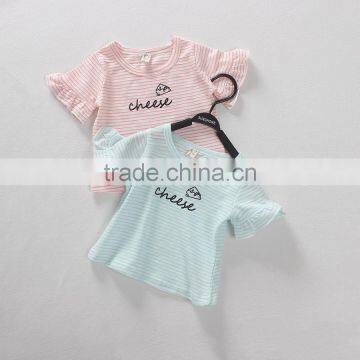 Wholesale summer cotton priting kids girl short sleeve t shirts