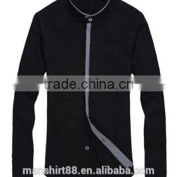 Latest New Design Mandarin Collar Cotton Men Shirts photo-2
