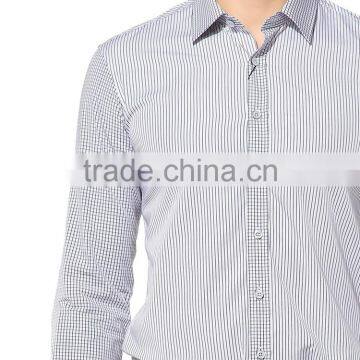 Cotton Vertical Stripes Fabric Men's Dress Shirts photo-3
