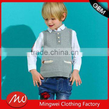 2017 OEM new style kids mohair loose sweater vest with Custom-Made