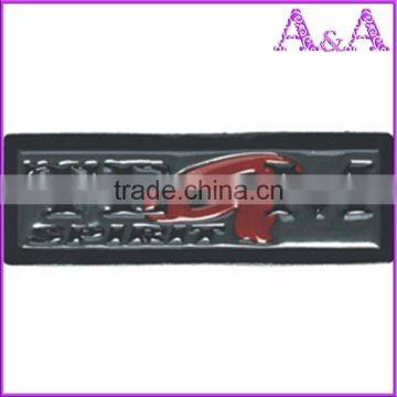 Custom pu Leather Metal Labels / Embossed Rubber Logo photo-3