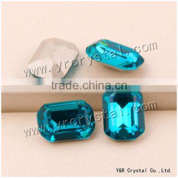 4 pcs point back blue zircon color fancy cut 13*18mm fancy crystal sewing stones on clothes