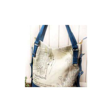 Pu Trim Canvas Tote