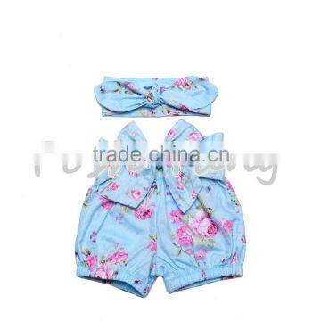 Cheap wholesale organic cotton baby rompers wholesale baby clothes and headband in summer