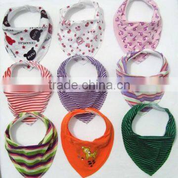 hot sell absorbent cotton and fleece baby bandana drool bibs