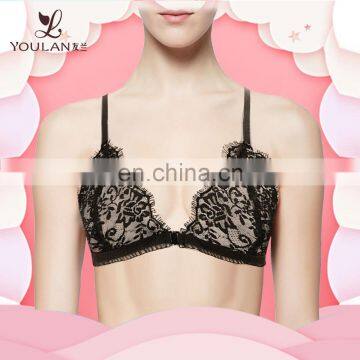 Sexy Mature Women Floral Eyelash Lace Custom Lingerie Bra