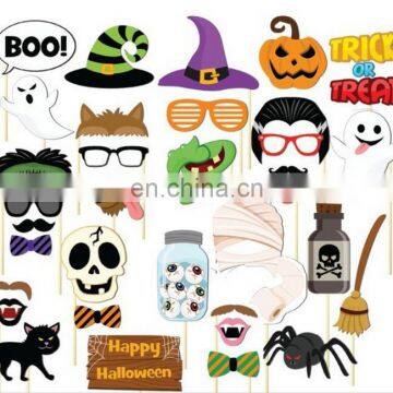 Halloween Theme Ghost Photo Booth Props Glasses Hats Party Mask Set Decorations 35pcs/set