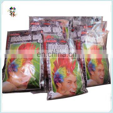 Patriotic Red White Blue Cheap Synthetic Football Fan Party Wigs HPC-0015