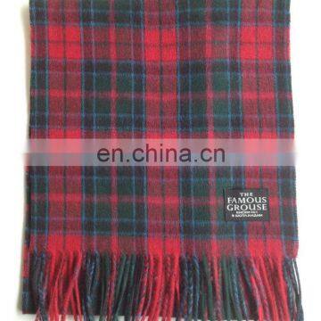 CGWS-139 Customized wool scarf 100% wool checked scarf