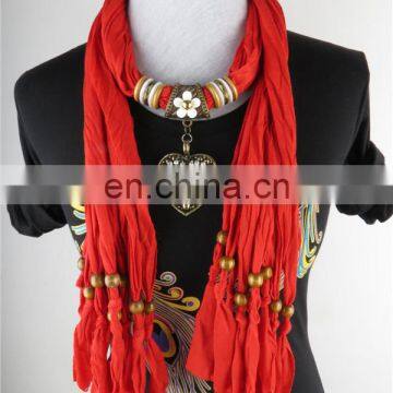 fashion double hearted pendant necklace jewelry scarves