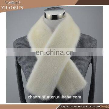 fashion double full fur mink fur scarf genuine mink fur neckerchief for women