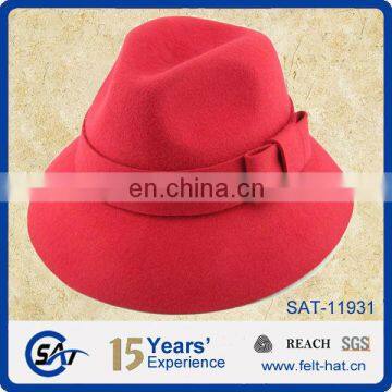 Red wool felt bucket hats/ladies felt hat hot selling