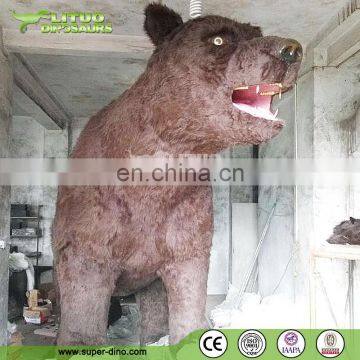 Outdoor Equipment Animatronic Animal Life Size Brown Bear Model Statue