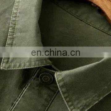2017 Fashionable Women Cotton Olive Shirt Collar Jacket photo-3