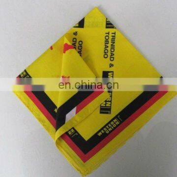 Wholesale yellow cotton bandana west union logo printing cotton scarf promotional customized big handkerchief