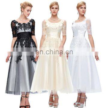 Grace Karin New Arrival 2015 Elegant Long Sleeve Lace Plus Size Evening Dress For Fat Women CL6051-2# photo-6