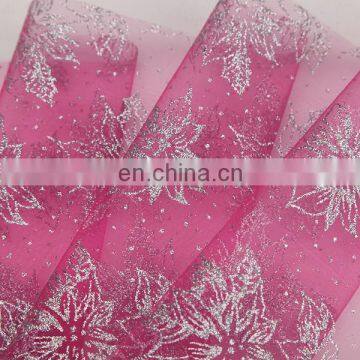 Spraying Shining Holiday Decoration 150cm Width Organza Fabric