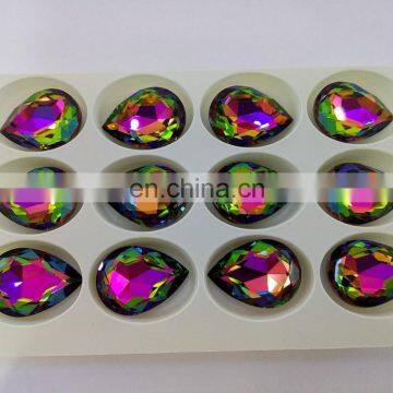 Crystal Glass Jewelry Stones Drop Shape For Necklace Accessories