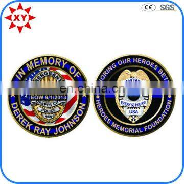 Gold plated memorial challenge coin with 3D imaging