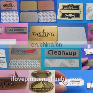 custom made metal logo engraved label plate sticker for handbag/car/garment /cap