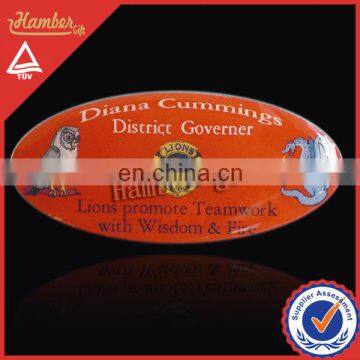 high quality custom logo printed lion pin with AP