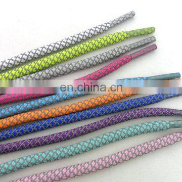 custom logo cheap colorful polyester reflective shoelaces