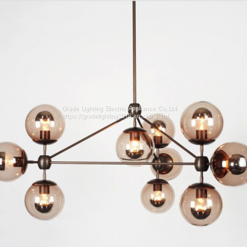 Hotel Indoor Metal Chandelier Frame with Black Iron globe Chandelier