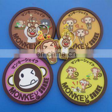 custom cute smart monkey cup mat drinking coaster