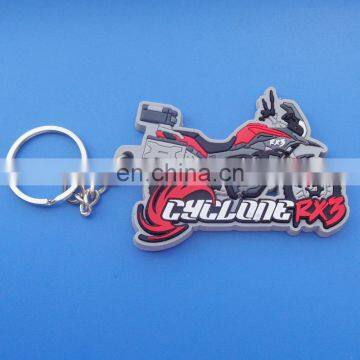 3D custom design motorcycle rubber pvc keyring souvenir gift