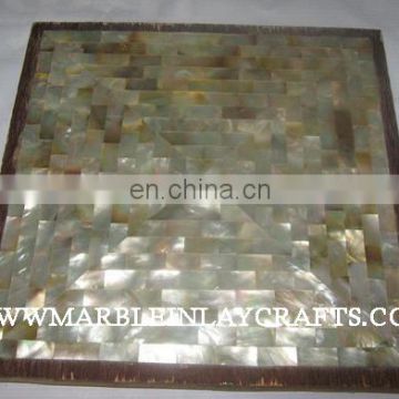 Mother Of Pearl Table Top, Overlay Back On Marble Mop Dining Table Top